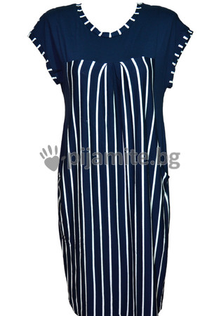 Морска колекция  Дамско Дамска рокля лежер, с джобове 1003 вертикално райе